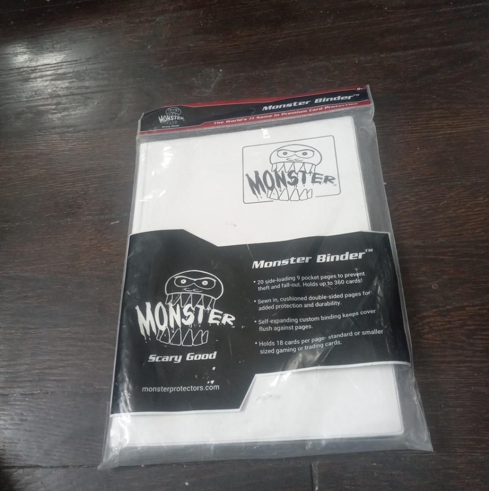 Monster 9 Pocket Trading Card Binder - Matte White Album, Anti-Theft & Anti-D...